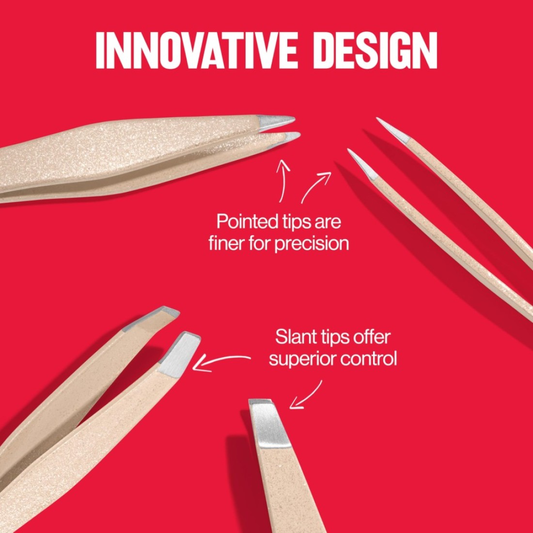 Revlon Designer Series Mini Tweezer Set Hair Removal Tool Kit With Mini Slanttip and Point Tip Tweezers Portable and Easy to Use Made With Long Lasting Stainless Steel 1 count