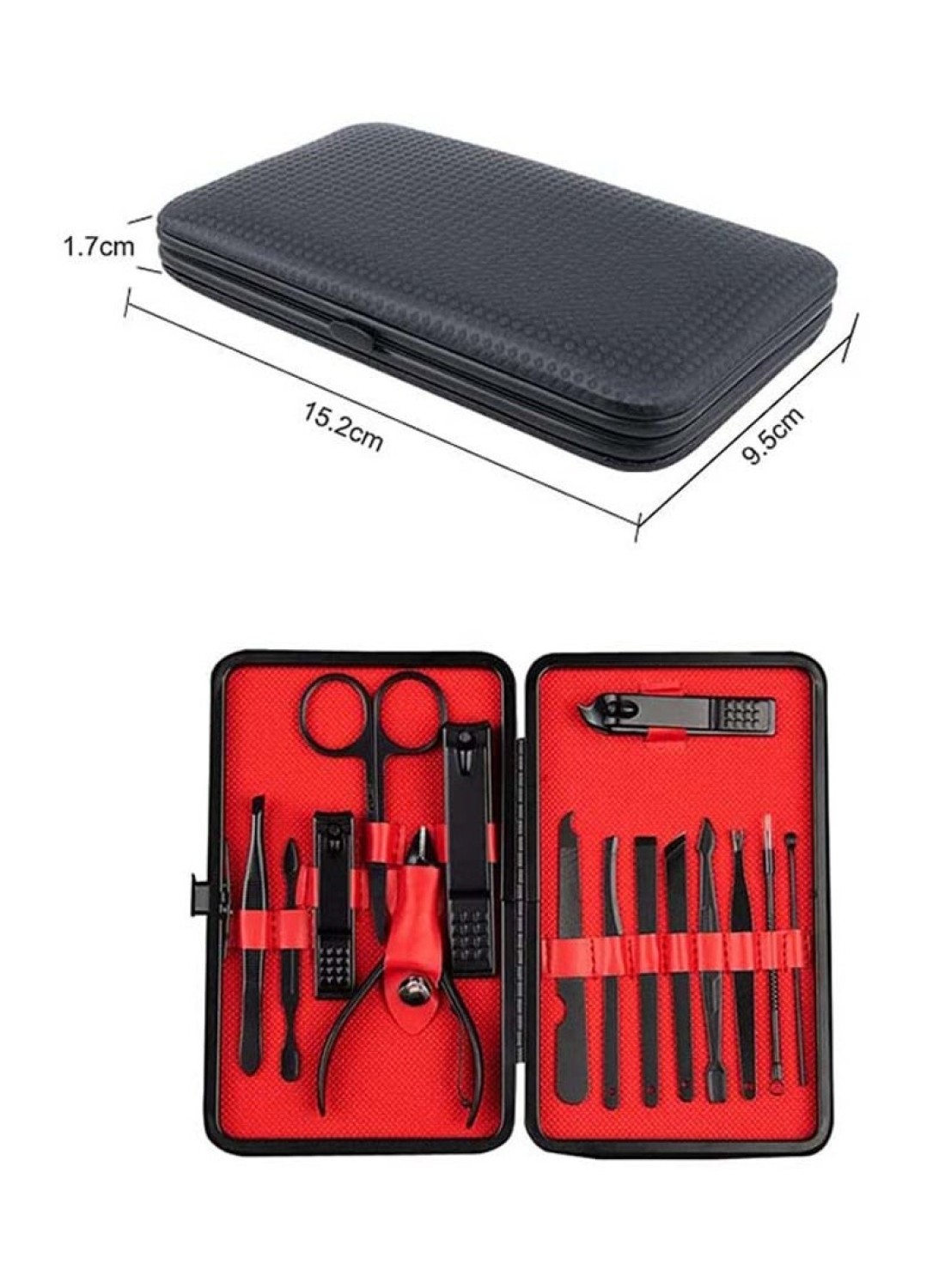 Generic 15 In 1 Professional Nail Clipper, Manicure Set, Black