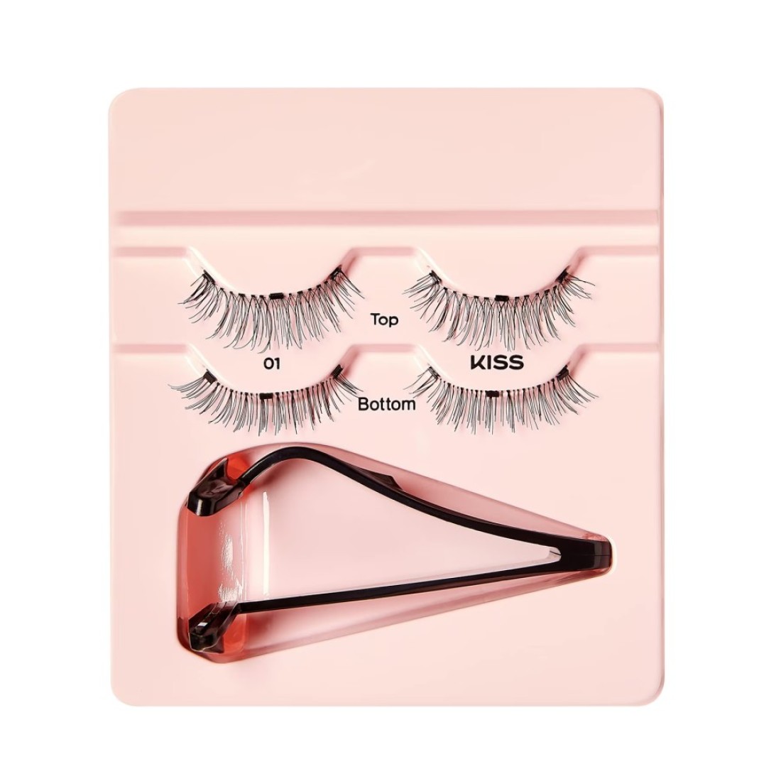 KISSMagnetic Lash 01 Synthetic False Eyelashes with Magnets Under and Over Your Upper Lashes No Glue Needed Lightweight Reusable Contact Lens Friendly Cruelty Free with Lash Applicator 1 Pair
