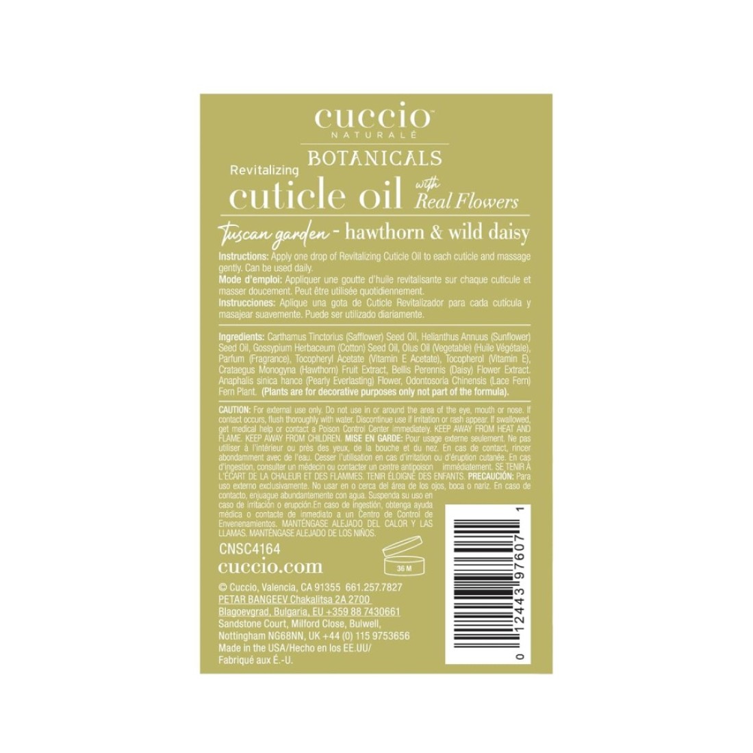 Cuccio Naturale Italian Garden Collection Revitalizing Cuticle Oil &ndash; Tuscan Garden with Hawthorn &amp; Wild Daisy &ndash; Hydrating and Nourishing Cuticle Oil for Stronger, Healthier Nails &ndash; 2.1 oz
