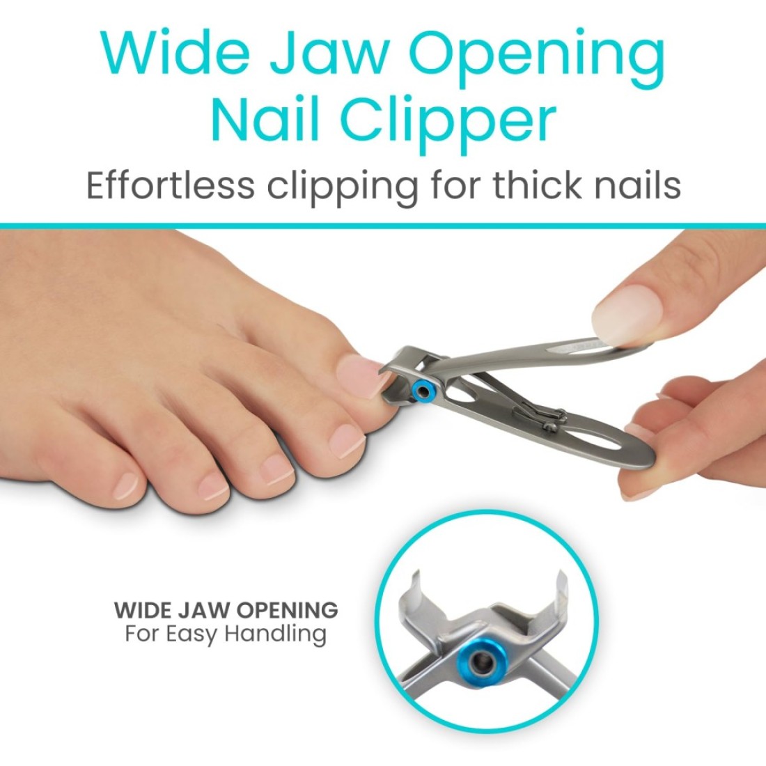 Vive Senior Toenail Clippers for Thick Nails Heavy Duty Podiatrist Trimmers for Elderly Adults Fingernail Care Set for Hands Toes Arthritis Diabetics Hand Pain Professional Sharp Clippers