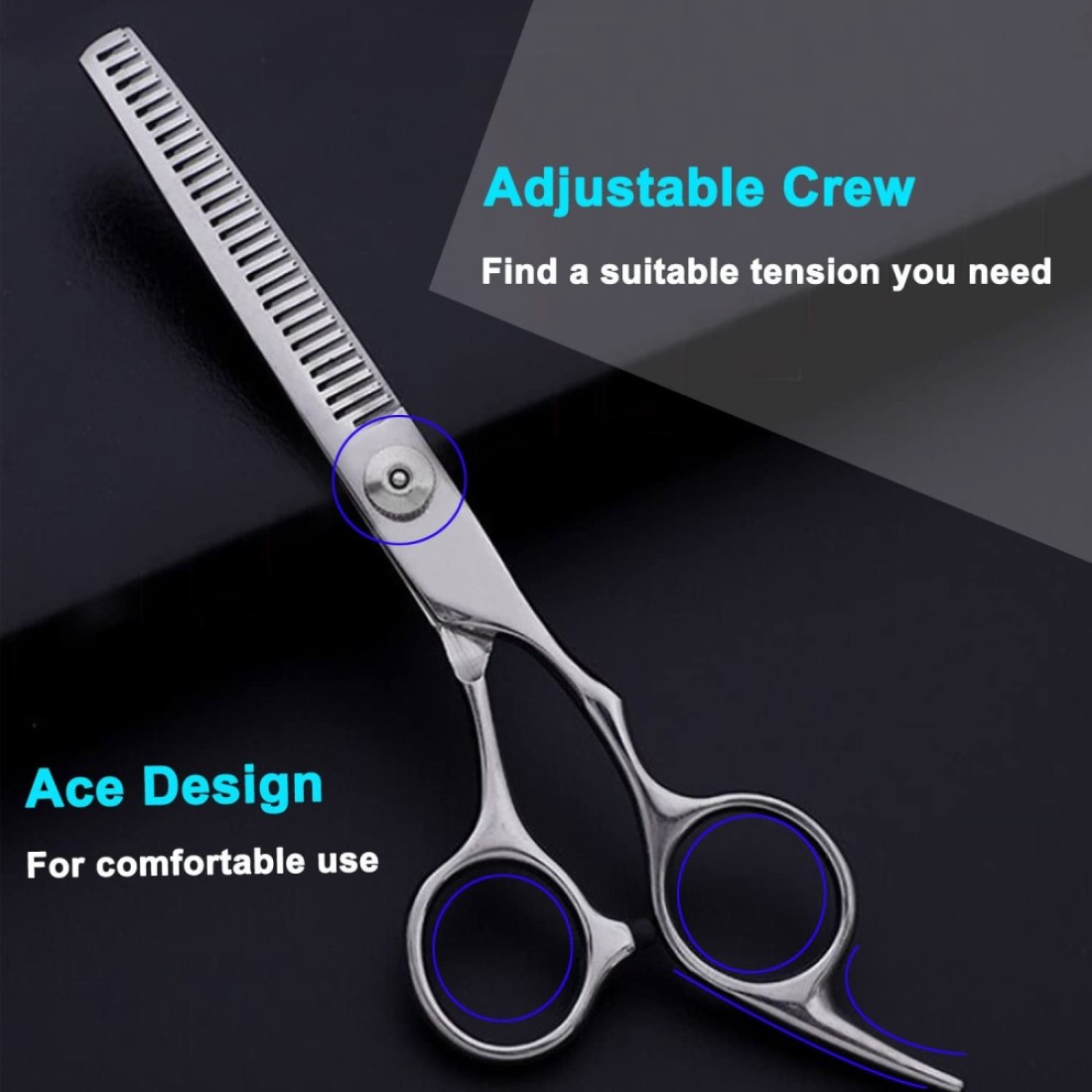 Hair Thinning Shears Hair Cutting Scissors 67 Inches with Fine Adjustable Tension Screw and 1 Piece Wipe Cloth