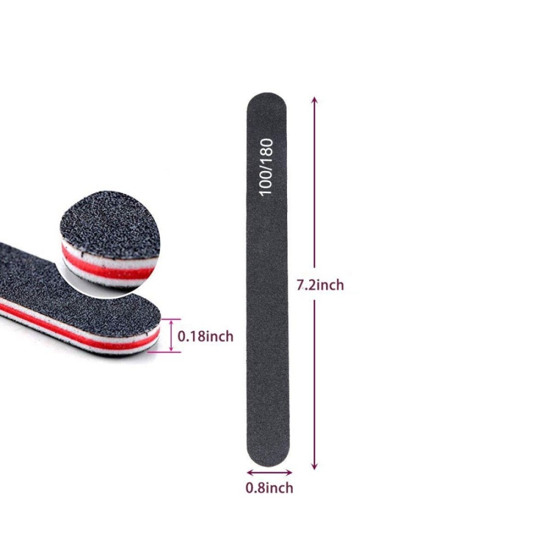 Kissbuty 12PCSBox Mixed Nail File Manicure Pedicure 2pcs White Buffer Block5pcs Emery Board Black5pcs Emery Board White Nail Files