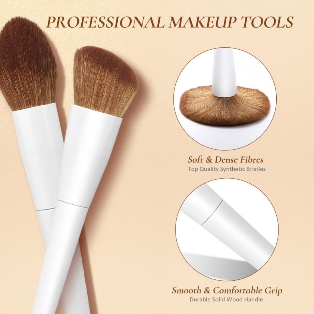 Makeup Brushes With Case 20PCs Professional Makeup Brush Set Foundation Powder Eyeshadow Brush Set Eyebrow Concealer Contour Travel Brushes Kit with Holder 2 Powder PuffWhite