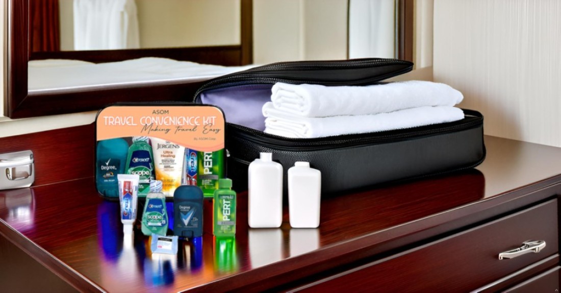 Asom Toiletry Travel Convenience Kit Prefilled Personal Care TSA Approved Toiletries Hygiene Traveling Essentials 20 Piece Accessories Set Unisex TravelSize Toiletries Kits
