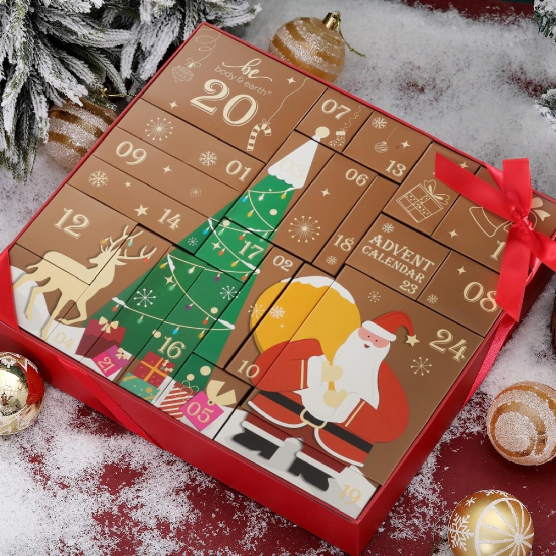 Advent Calendar 2024 BODY EARTH Christmas Advent Calendar 24 Days of Beauty Advent Calendar 24PCS Countdown Christmas Gifts for Women 2024 Limited Edition Skincare Advent Calendar