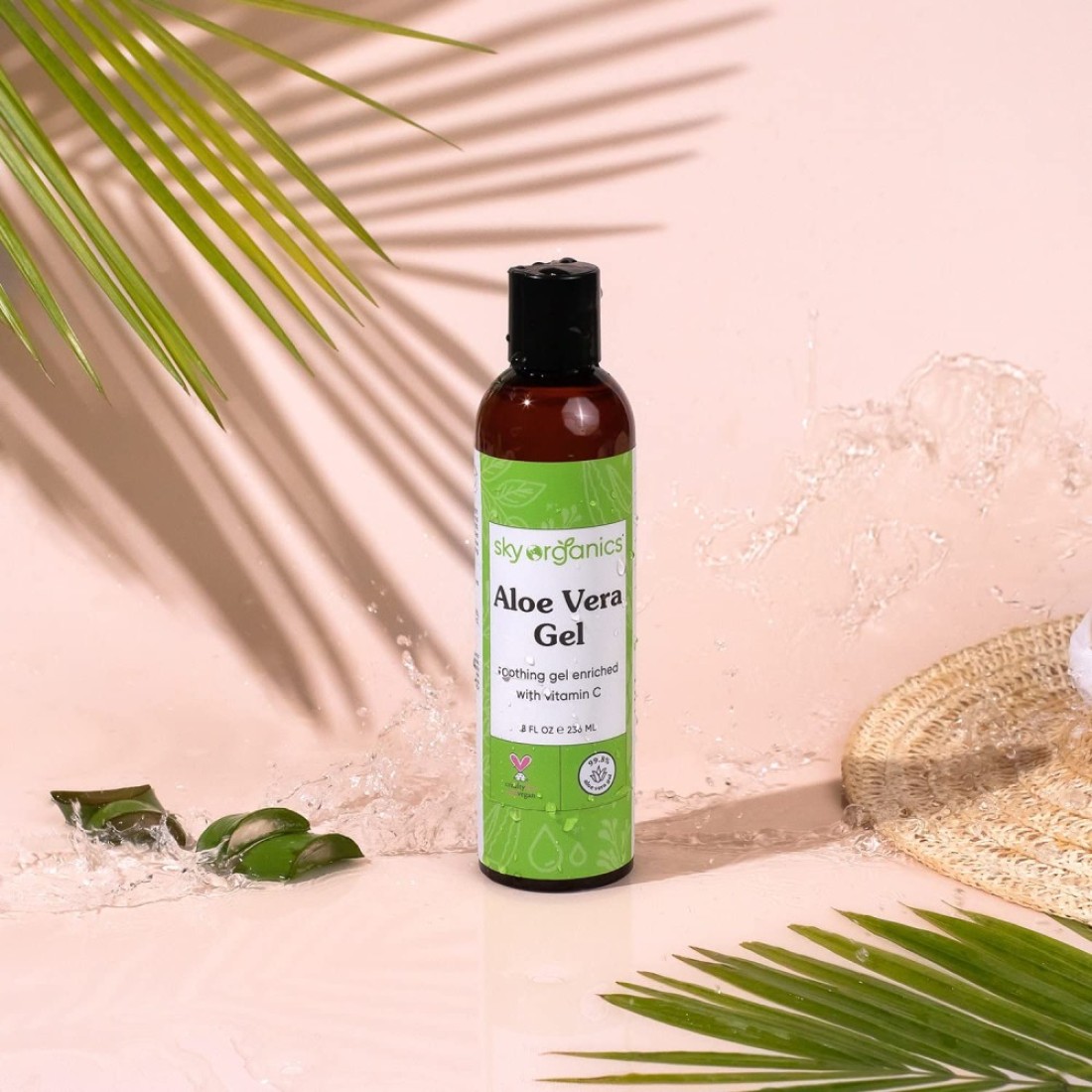 Sky Organics Aloe Vera Gel for Body ColdPressed to Cool Hydrate Soothe 8 fl Oz