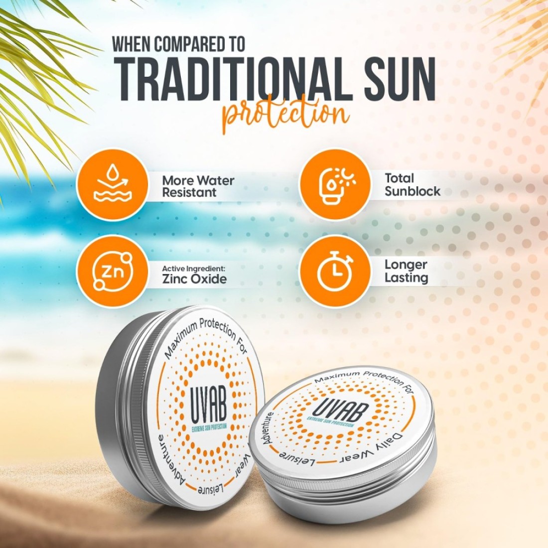 UVAB Zinc Sunscreen Opaque White 15ml TravelSized Pot for Ultimate Sun Protection in Extreme Conditions Perfect for Holidays Skiing Climbing Beach and Leisure Activities
