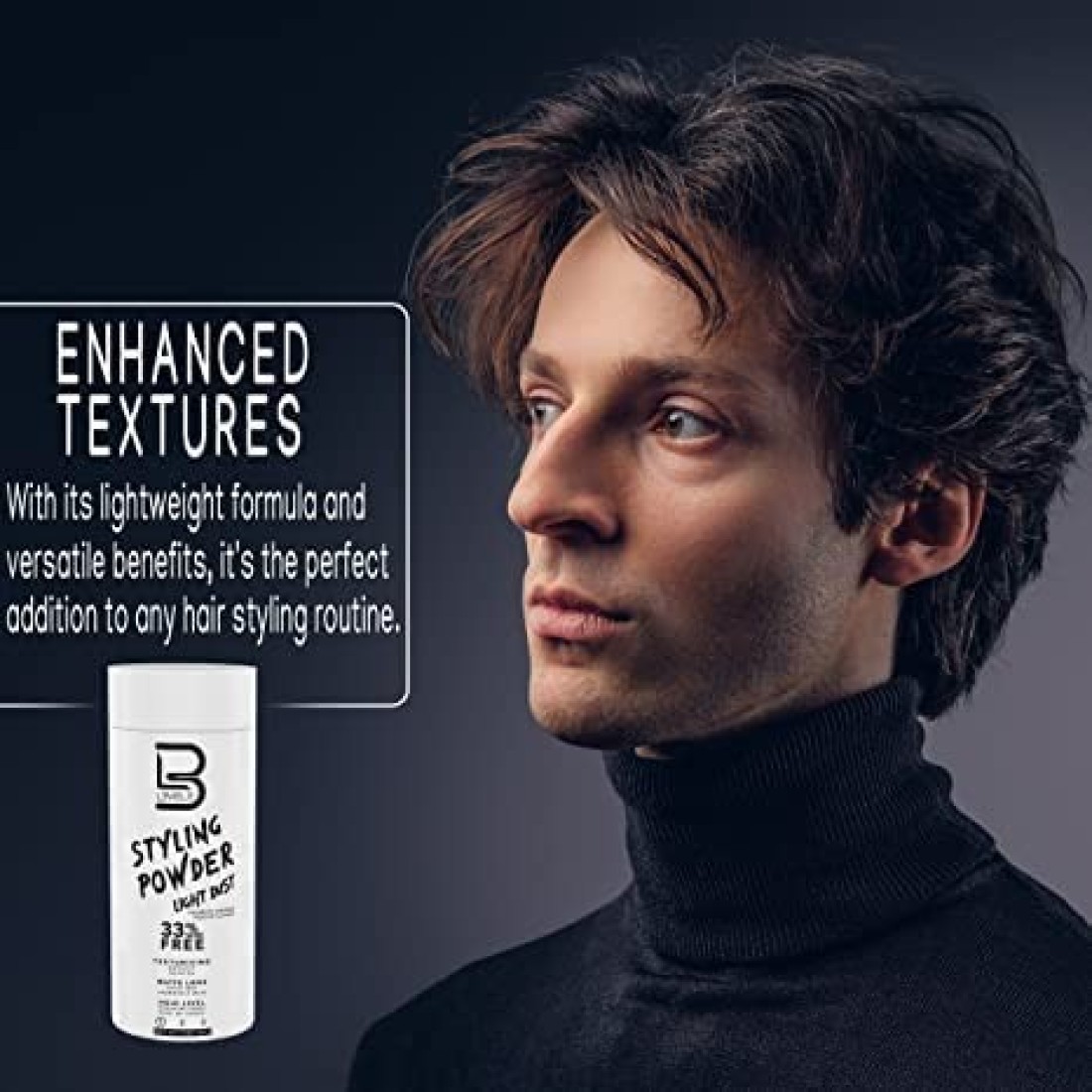 L3 Level 3 Travel Styling Powder Small 018 oz for Travel Natural Look Mens Powder Sample Styling Powder