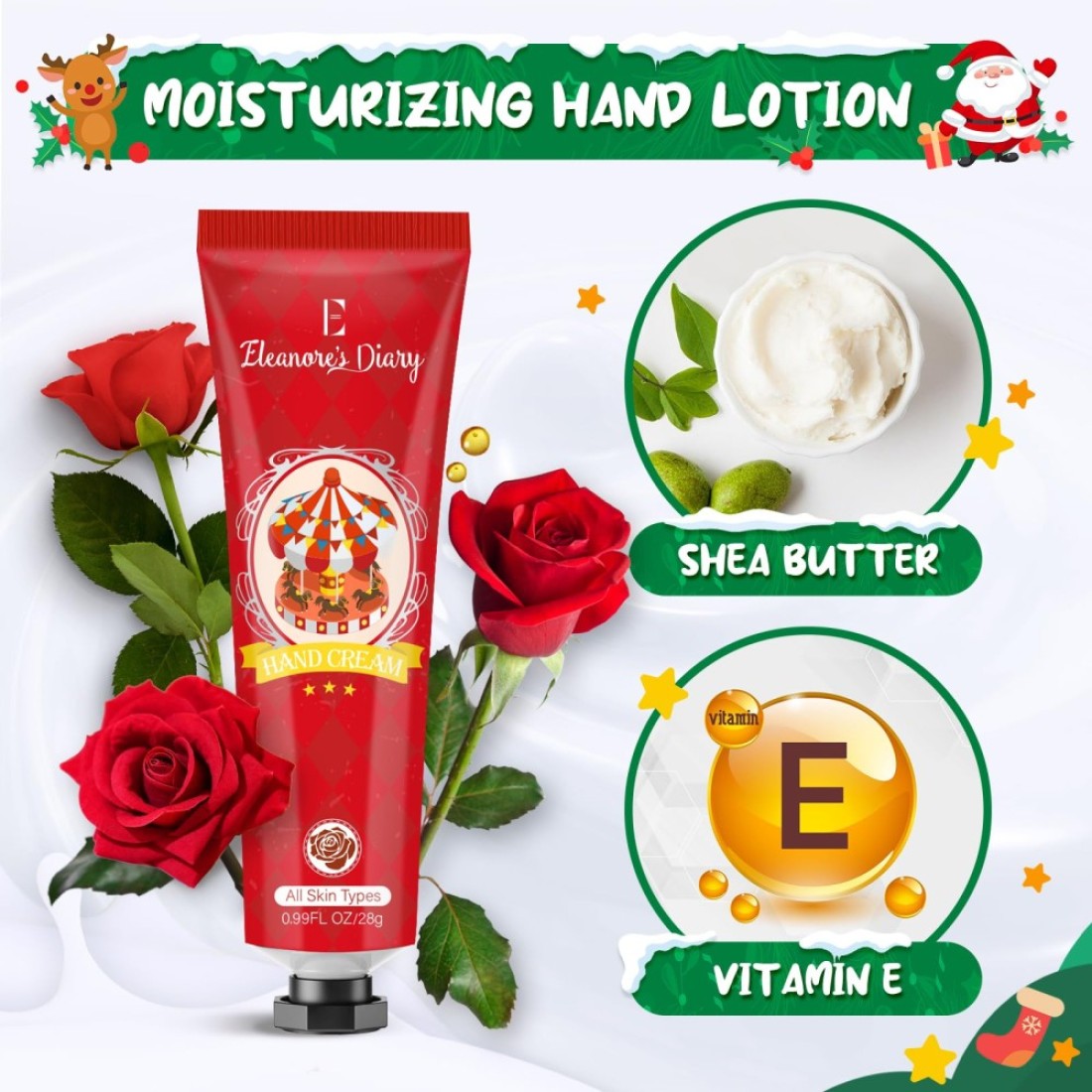 Hand Cream Christmas Gift Set Eleanores Diary 8Pcs Mini Hand Lotion Set Christmas Stocking Stuffers Gifts for Women Mon Girls Travel Size Moisturizing Hand Cream for Dry Skin Xmas Holiday Gifts