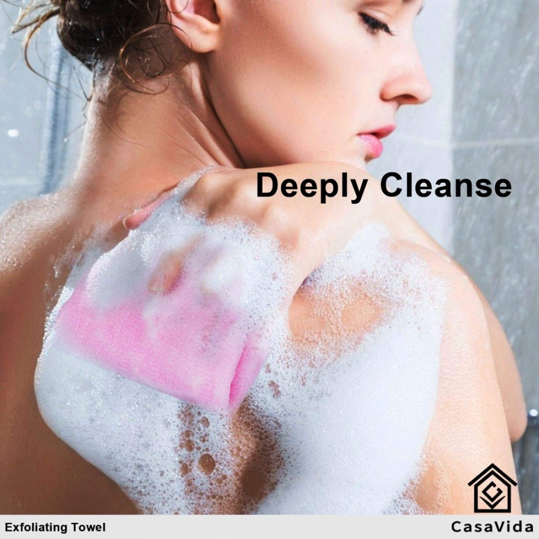 CASAVIDAExfoliating Washcloth Back Scrubber for Shower Exfoliating Body Scrubber Japanese Beauty Washcloth African Net Sponge Bath Korean Loofah Towel Wash Cloth Body Shower Scrub Towel 3 Pack
