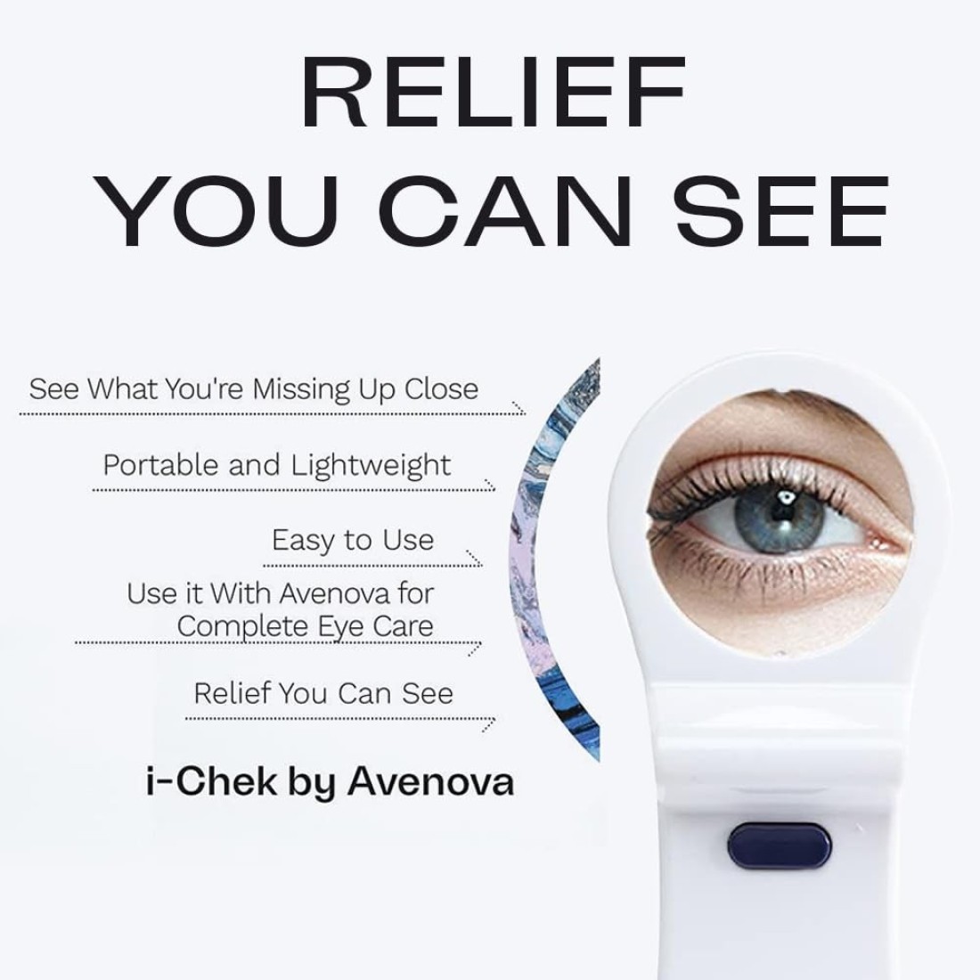 iChek by Avenova An Illuminated Magnifying Eyelid Eyelash Mirror for Blepharitis Chalazion Styes Dry Eyes Contact Lenses and Lash Extensions