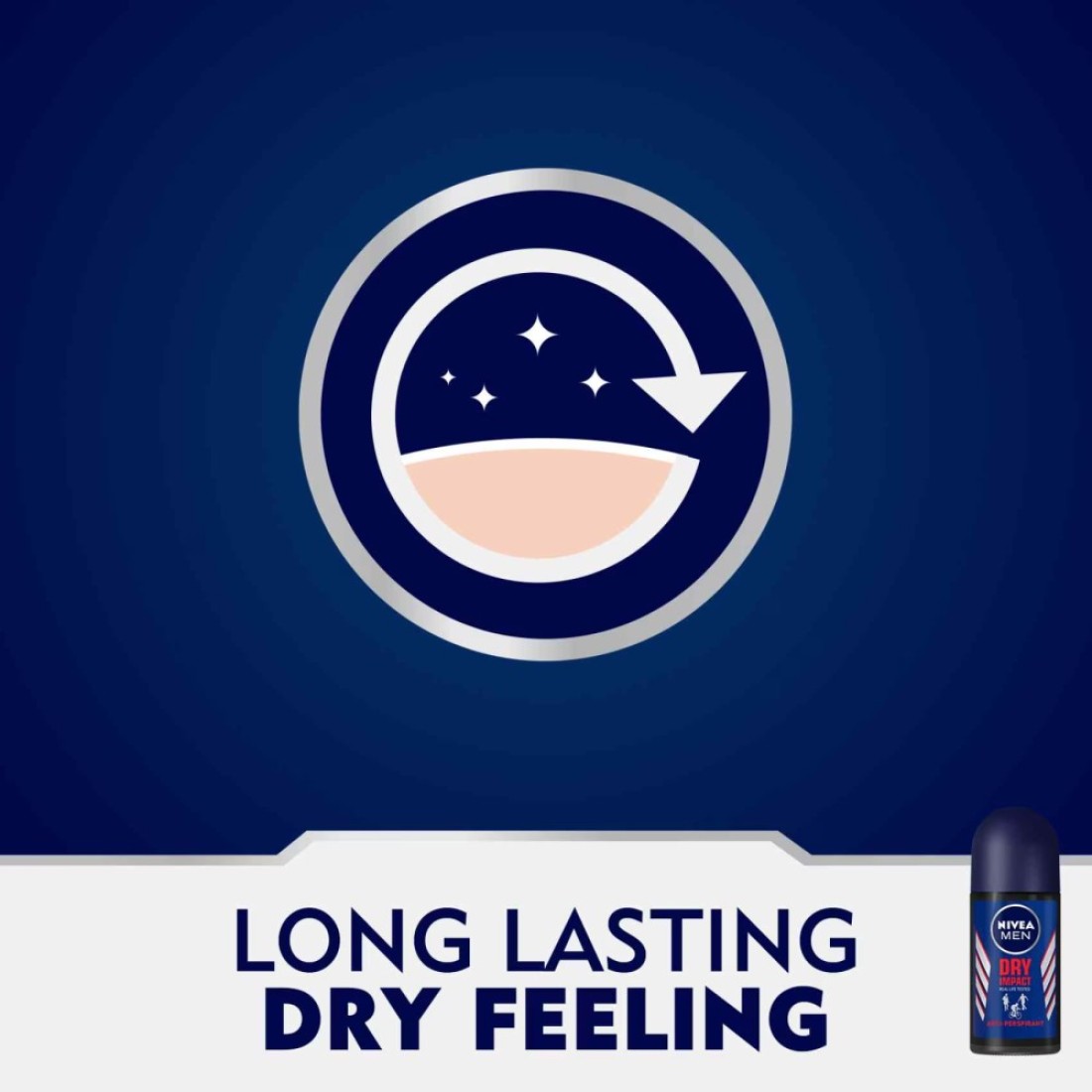 NIVEA MEN Antiperspirant Roll-on for Men Dry Impact 50ml Pack of 2