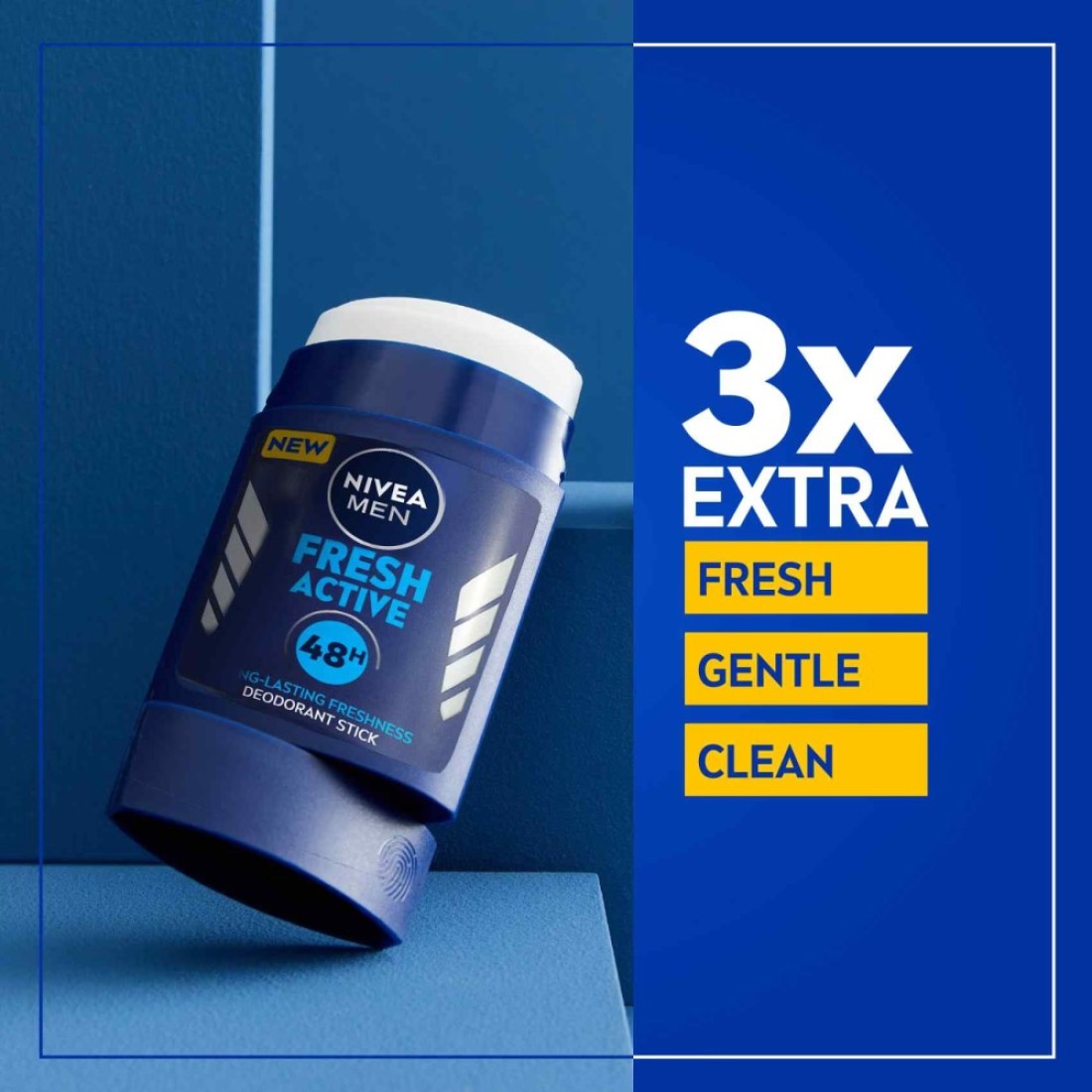 NIVEA MEN Antiperspirant for Men Fresh Active Stick 50ml Pack of 2