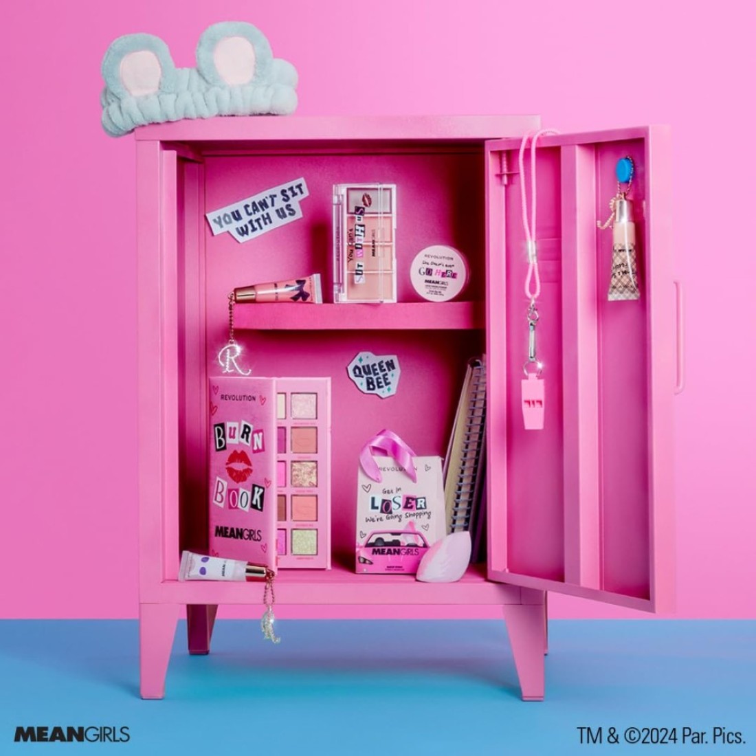 Revolution Beauty Mean Girls x Revolution The Plastics Mini Set Makeup Gift Set with Liquid Blush Lip Gloss Spray Eyeshadow Vegan CrueltyFree