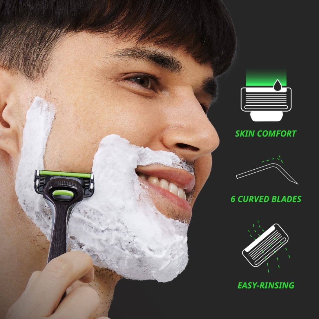 Dorco Pace 6 Pro Six Blade Razor System with Trimmer 12 Pack Refill No Handle