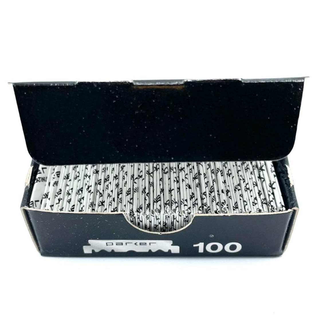 Parker Premium Platinum 12 Blades 100 Count For Professional Barber Razors Shavette Style Razors and Disposable Blade Straight Razors that accept Half of a Double Edge Razor Blade