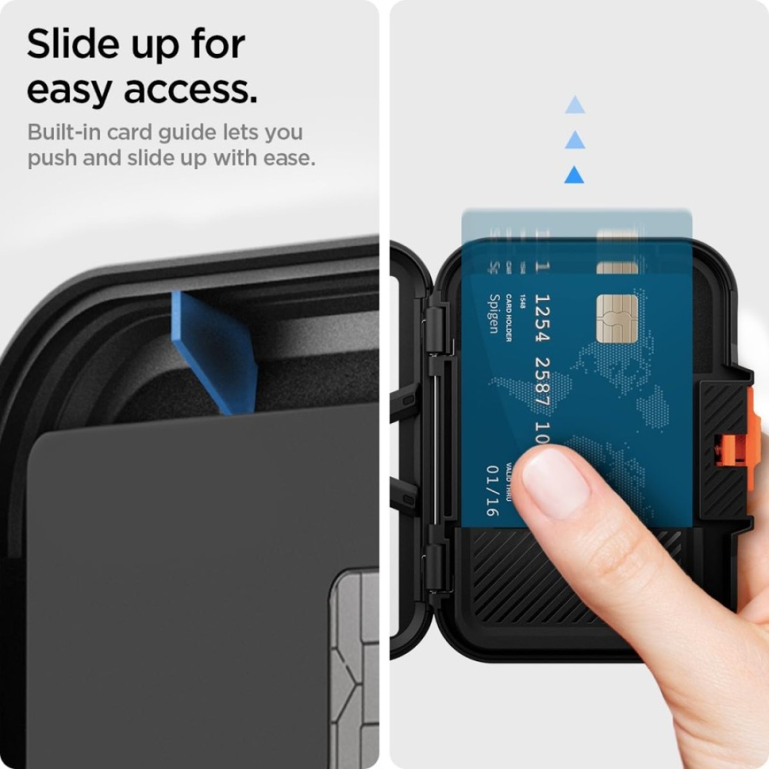 Spigen Lock Fit (MagFit) Magnetic Wallet Card Holder [up to 6 Cards] MagSafe Compatible with iPhone 15 Pro Max / 15 Pro / 15 Plus / 15 / iPhone 14/13/12 series - Black