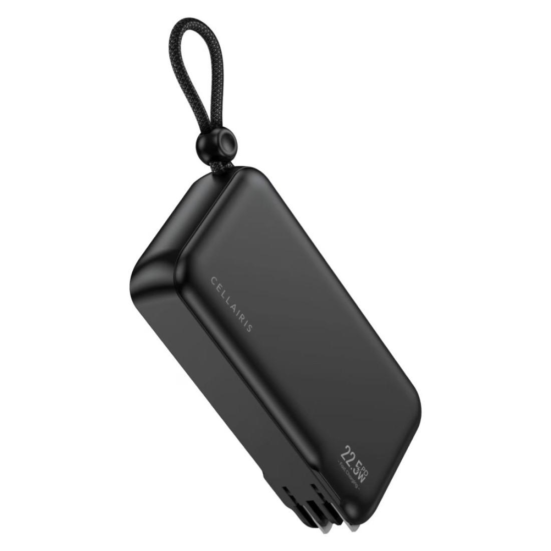 Cellairis Trek Power Bank With Built-in Charging Cable And Adapter Black 10000mAh