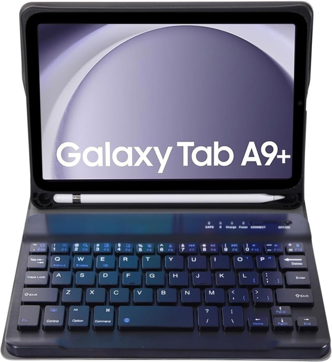 Keyboard Case for Samsung Galaxy Tab A9+ 2023 SM-X210 / SM-X215 / SM-X216 with S Pen Holder，Protective Cover Case with Detachable Wireless Keyboard for Samsung Galaxy Tab A9 Plus 2023 &ndash;Black
