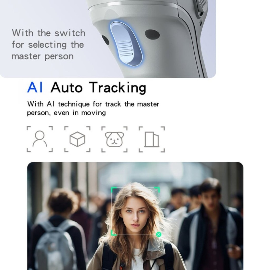 مثبت الهاتف Gimbal 360 Ai Auto Face Tracking يده سيلفي عصا ترايبود تتبع Gimbal، Yesido SF18 - رمادي