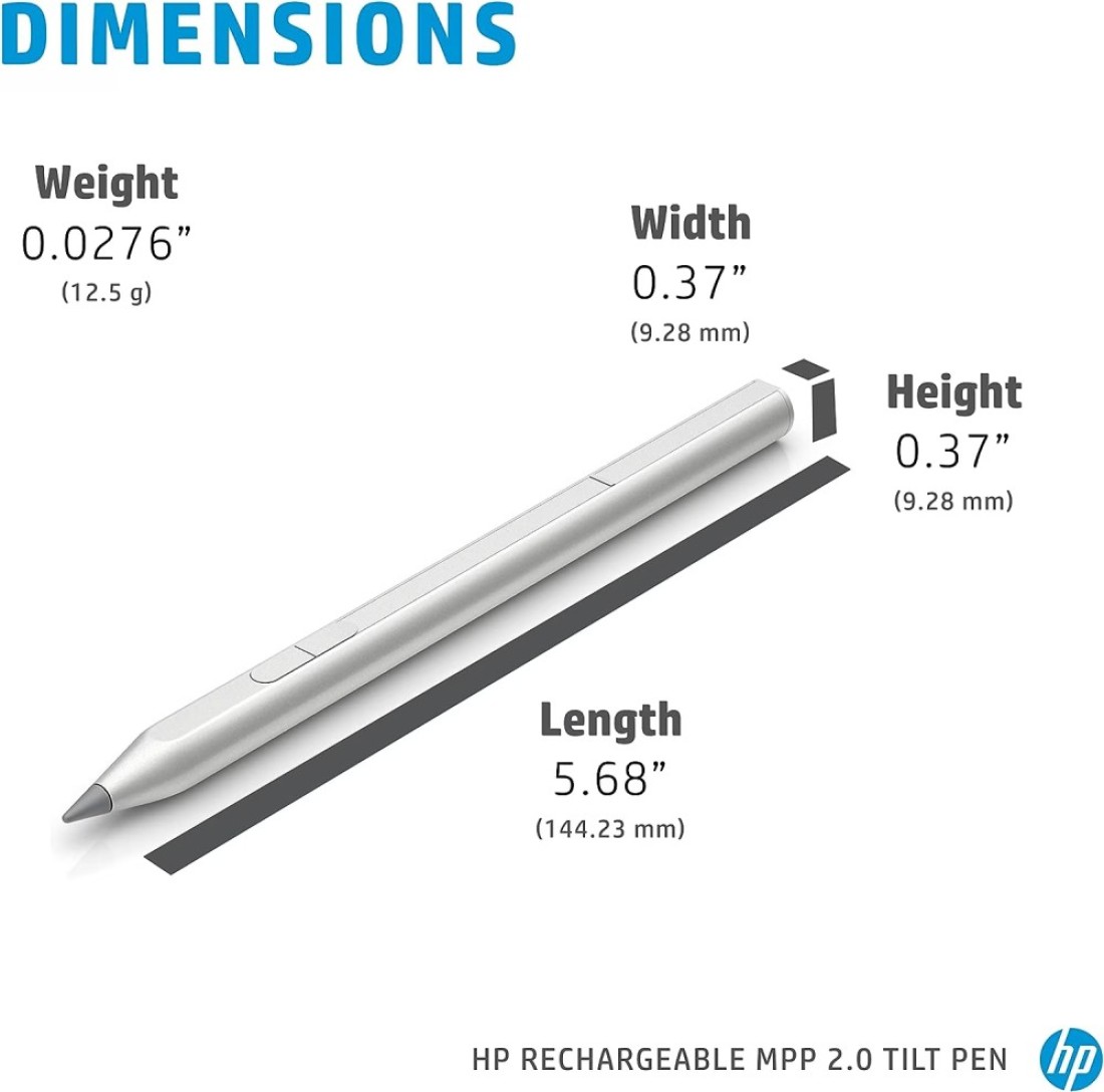 HP Rechargeable MPP 2.0 Tilt Pen - 6E5P0B Brand New 3J122AA#ABB, Black