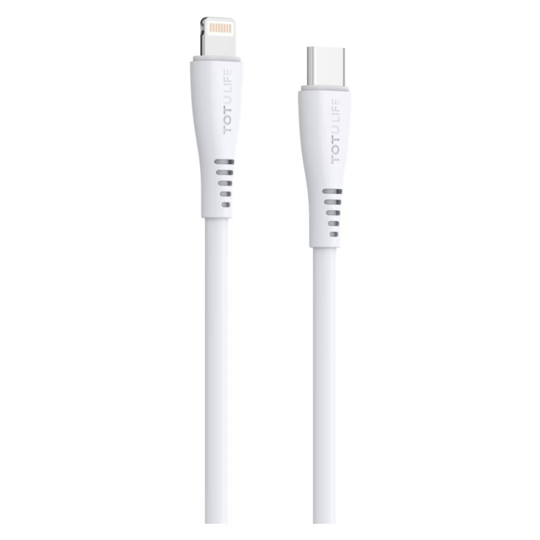 توتو لايف فلاكس سيريز بي دي كابل شحن USB-C إلى لايتنينج لمزامنة البيانات - أبيض 1 متر