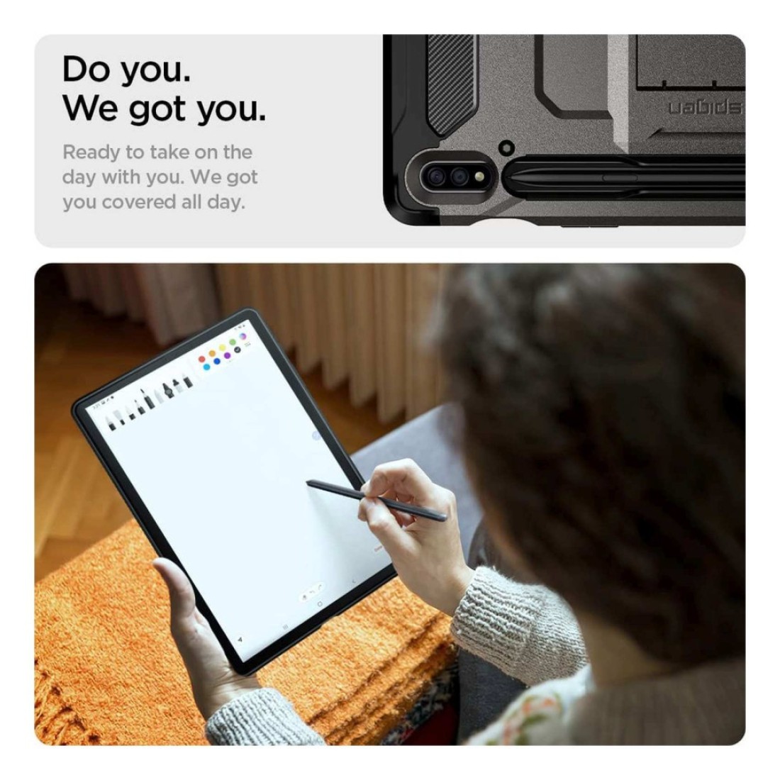 Spigen Tough Armor Pro Case For Samsung Galaxy Tab S8 S7 Gunmetal