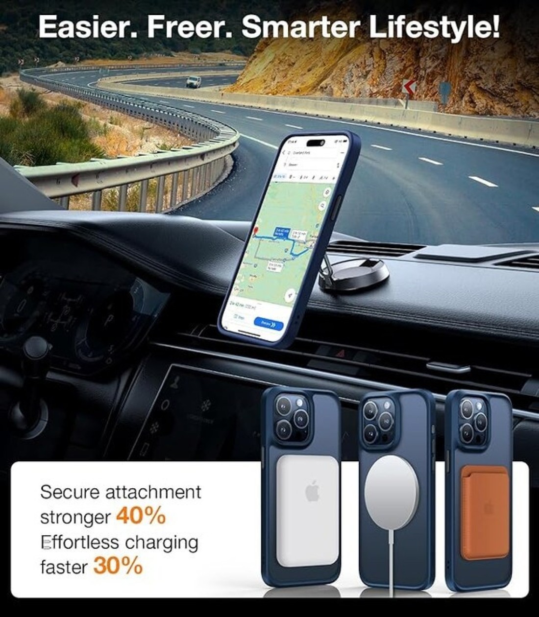 TORRAS Magnetic Shockproof For iPhone 15 Pro Case, [Military-Grade Drop Tested] [Compatible With MagSafe] Translucent Slim Protective Anti-Scratch Anti-Fingerprint Guardian Mag 2023, Blue Titanium