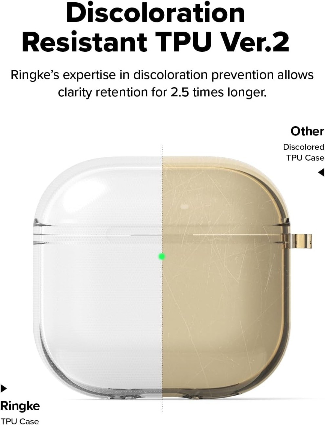 Ringke - AirPods 4 Case , Air Series Lightweight Flexible Anti-Scratch Perfect Fit TPU Cover for Women- Glittler Clear