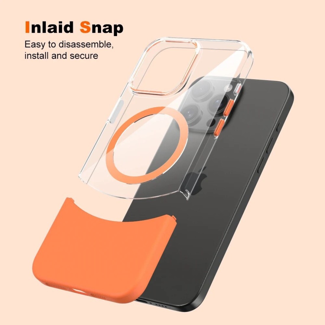 VIPCARE iPhone 16 Pro MagSafe iPhone Case PC Duo Sleek Protection With Mag Safety Compatibility Orange