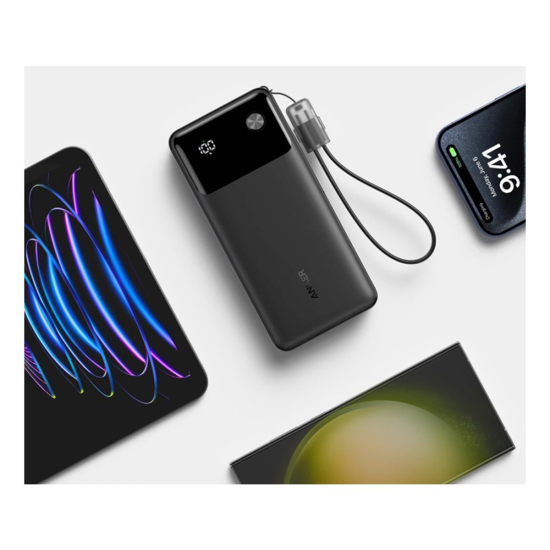 أنكر بي دي بنك طاقة - أسود ، 20000 مللي أمبير في الساعة، 30 واط مع كابل شحن USB-C إلى USB-C