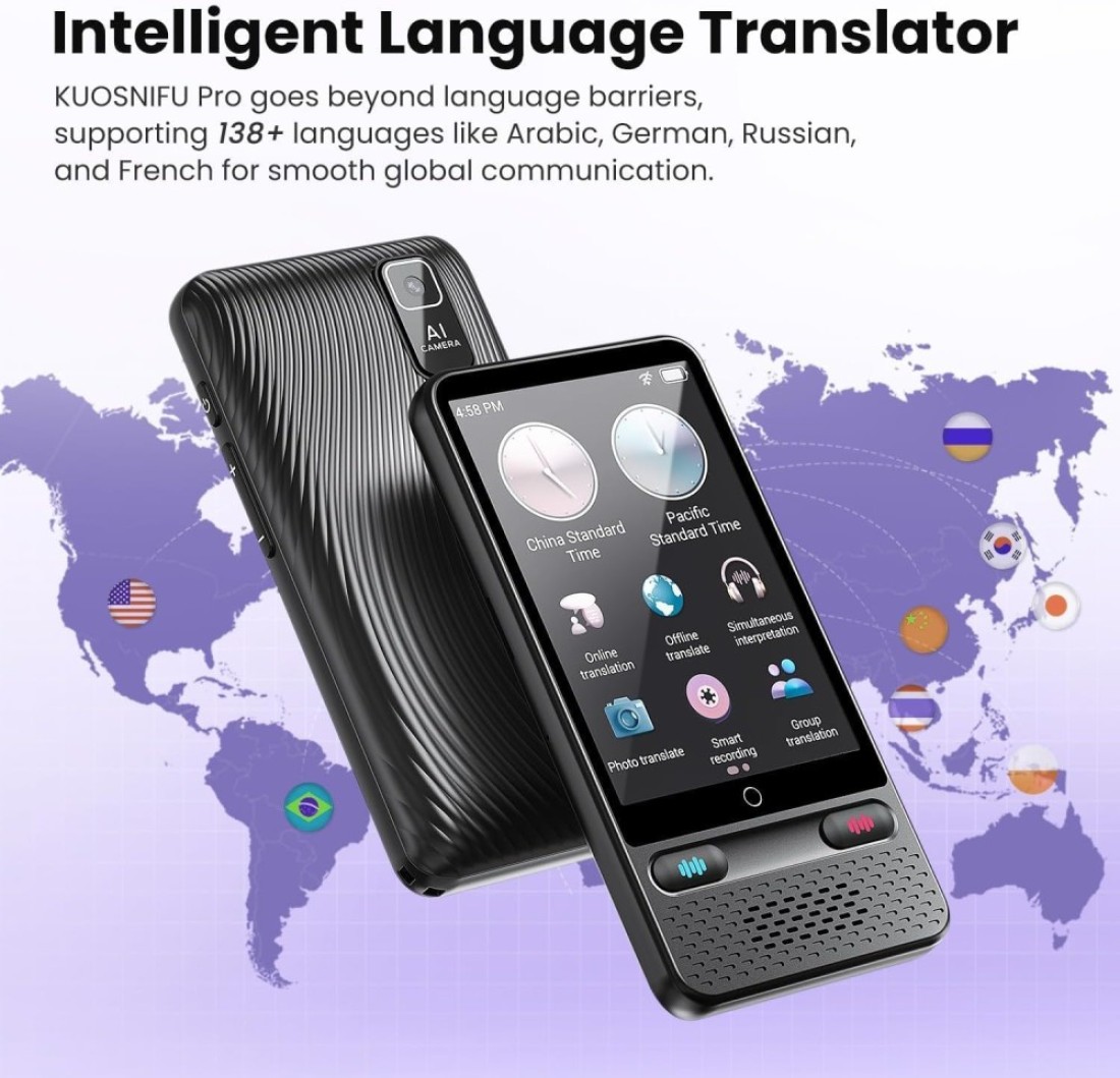 Smart Language Translator, Instant, Two-Way Communication, Offline/Online Voice &amp; Photo Translation, 138 Languages Supported