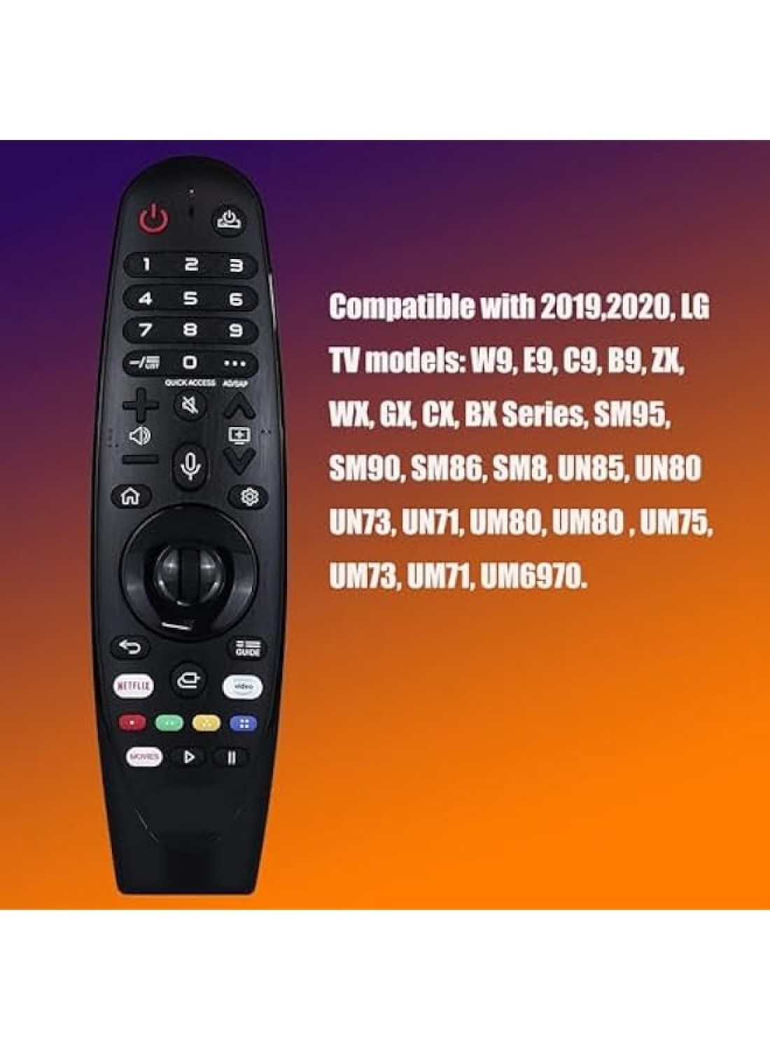 Tv Remote Replacement Compatible With Replacement Remote Control for LG AN-MR19BA AN-MR20GA with Magic&amp;Voice Functions for LG OLED Nanocell 4K UHD TVs