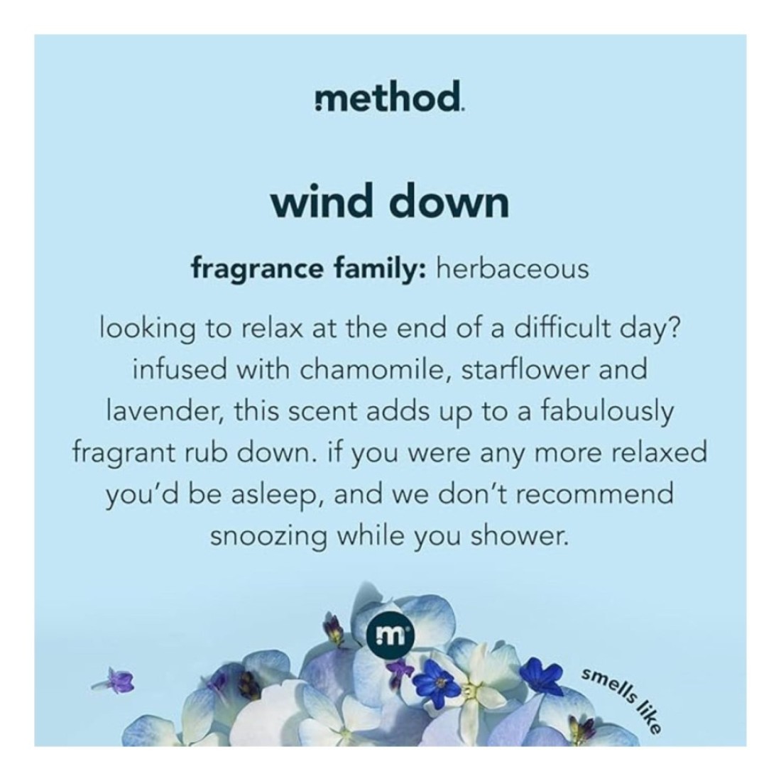 Method Wind Down Chamomile Star Flower Blue Lavender Body Wash 532ml