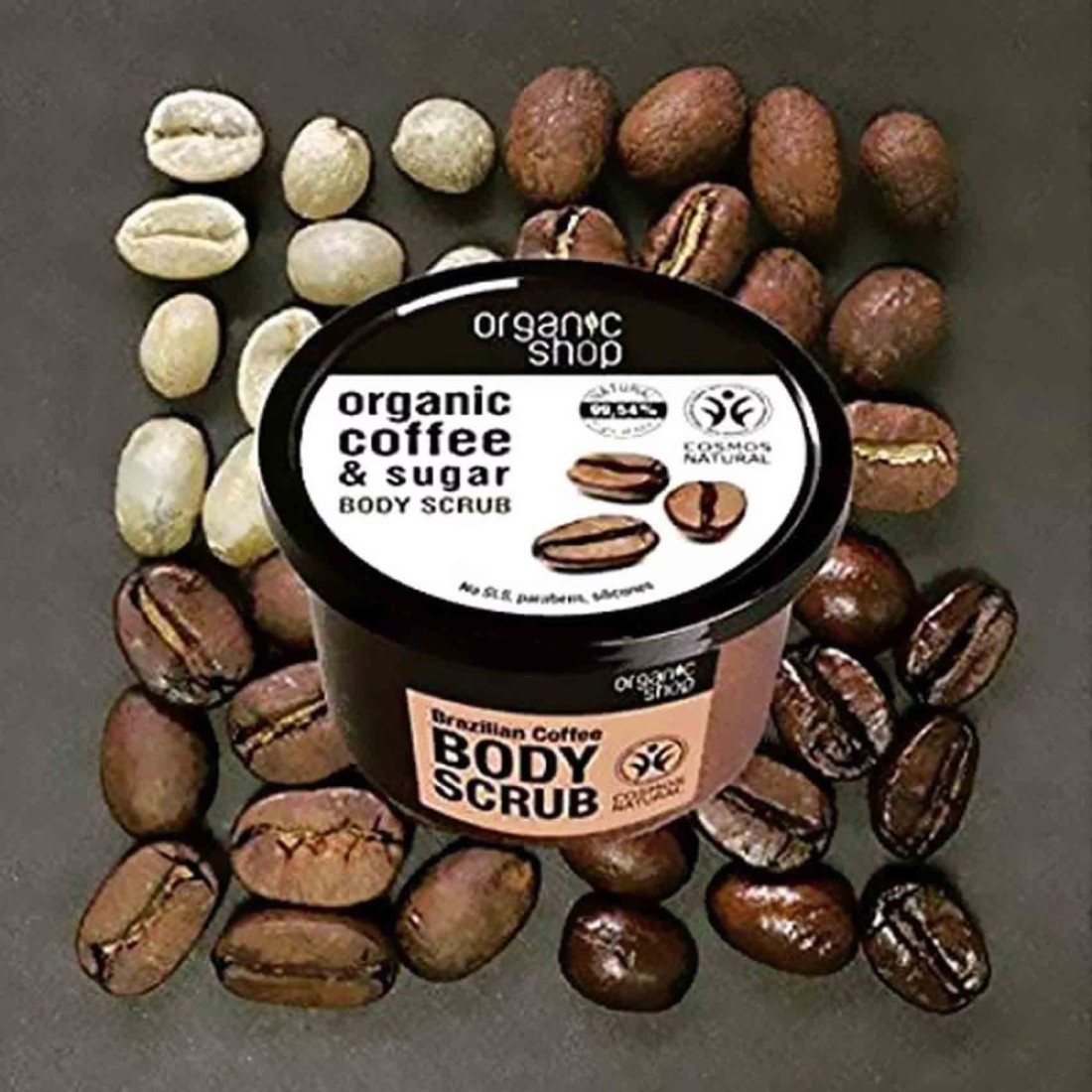 Organic Shop Organic Belgian Chocolate And Sugar Body Scrub Brown 250ml