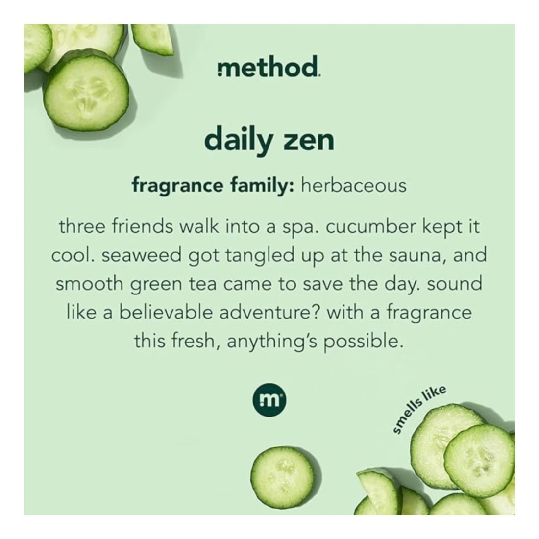 Method Daily Zen Cucumber Seaweed Green Tea Body Wash 532ml