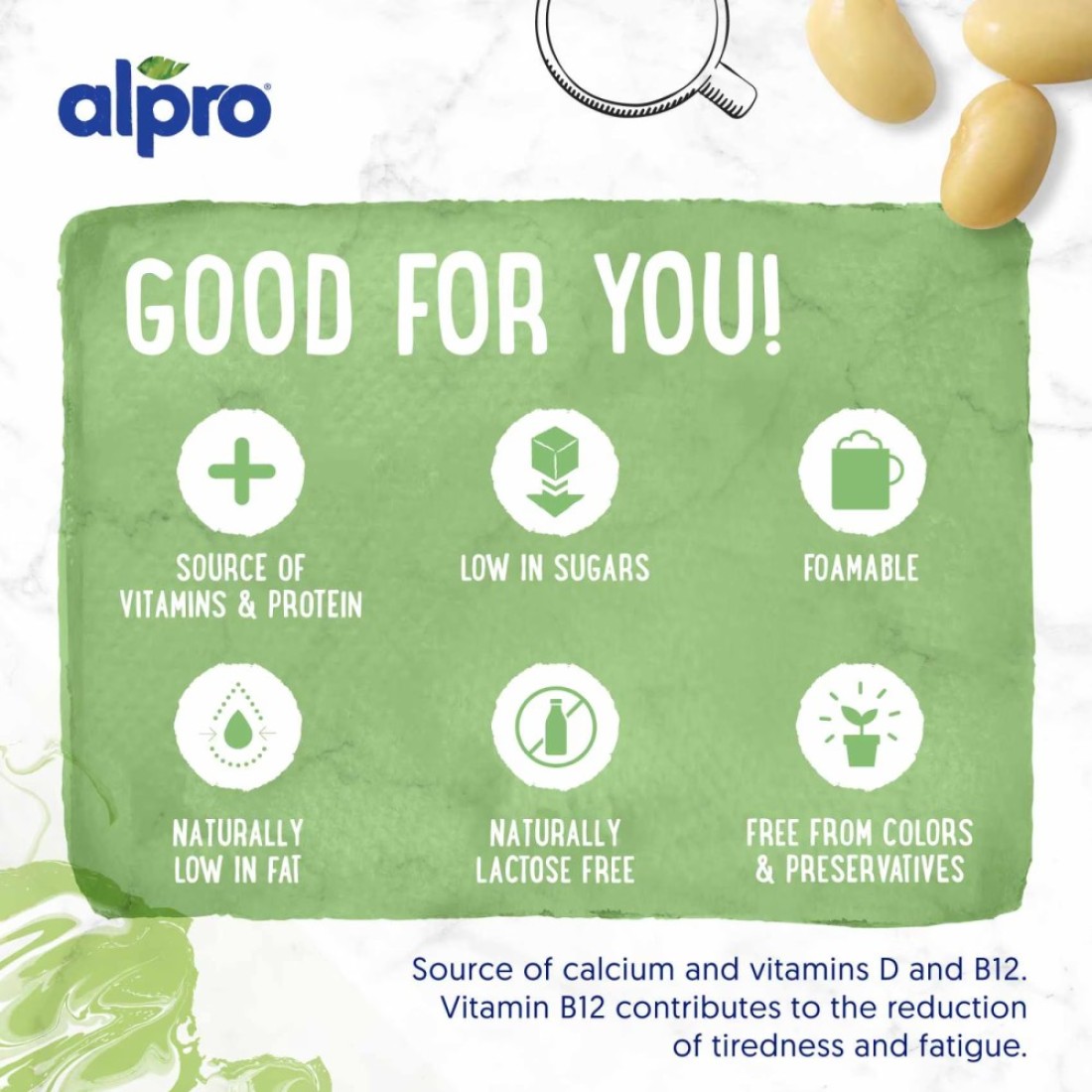 Alpro Barista Soya Drink, 100% Plant-Based, Lactose &amp; Dairy Free 1L