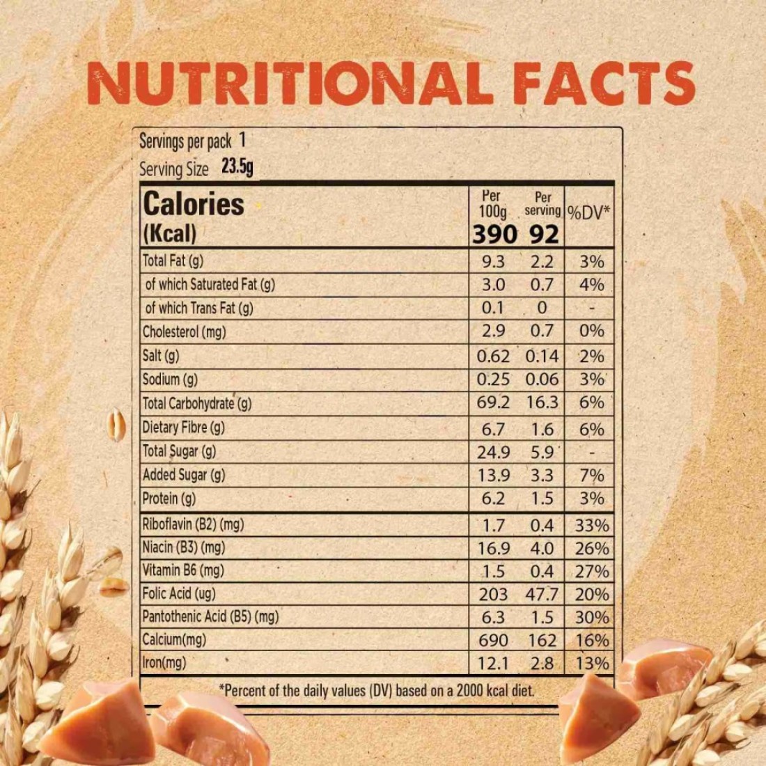 Nestle Fitness Crunchy Caramel Cereal Bar, 23.5g