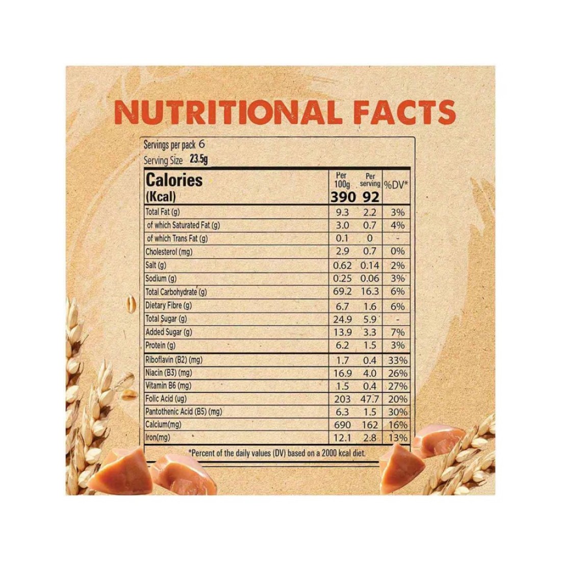 Nestle Fitness Crunchy Caramel Cereal Bar, 23.5g Pack of 6