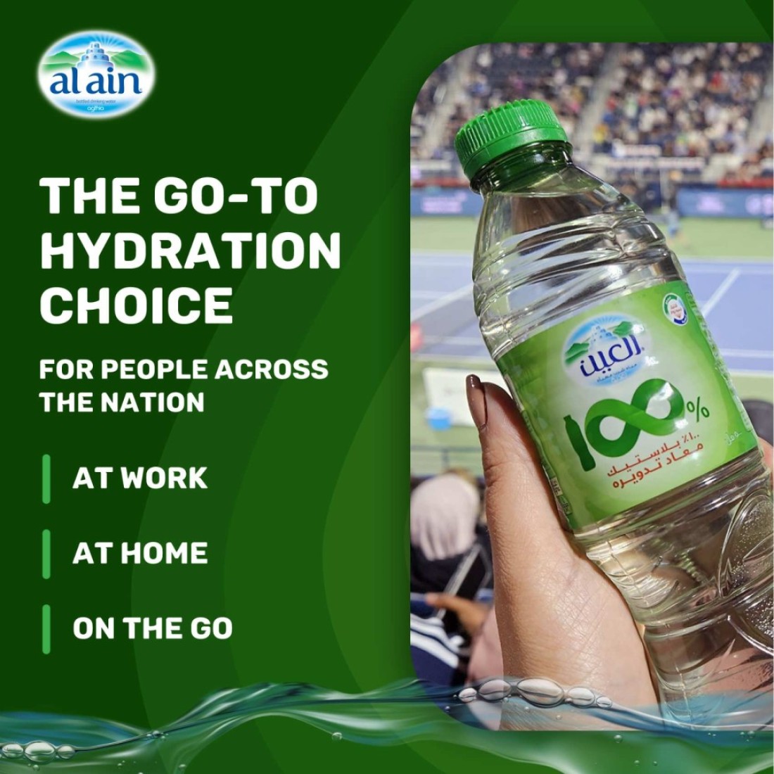 Al Ain Low Sodium Drinking Water Recycled Pet Plastic Bottle 500ml Pack of 12