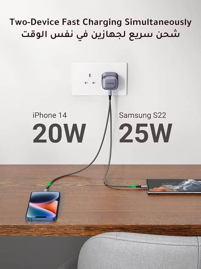 UGREEN Nexode 45W Charger GaN Dual USB Charger Type C Foldable 45W Fast