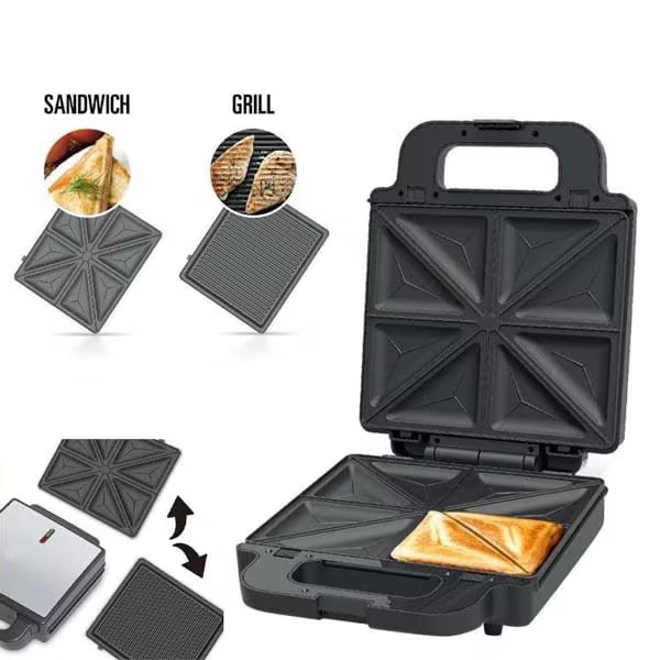 Generic 7-in-1 Sandwich Maker & Multi Snack Machine – 2400W Non-Stick Press with Removable Plates for Waffles, Grill, Toaster, Pancakes, Donuts, Cookies & Cupcakes Easy Clean