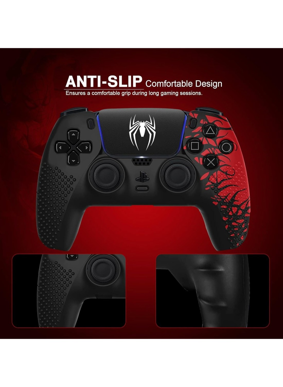 Anti-Slip Silicone Skin for PS5 Controller Soft Protective Cover Case Touch Pad Stickers Enhance Grip Comfort Controller Accessories for PlayStation