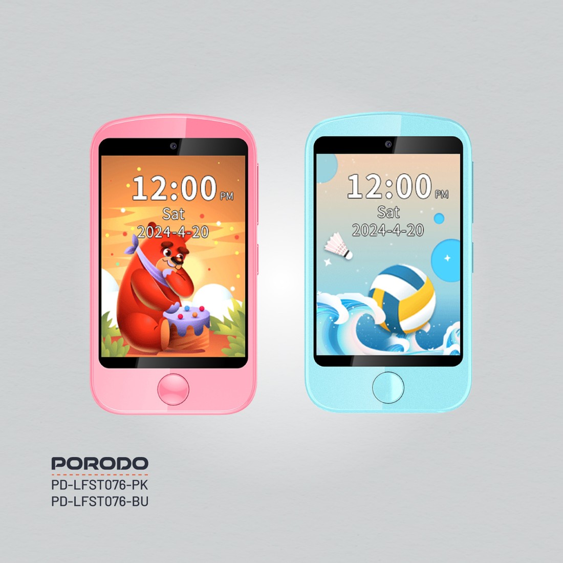 Porodo Kids 4G Smart Phone with SOS Calling, 700mAh Battery, 24H Normal Usage, 48H Standby, 2.8&quot; Display, Child-Friendly Design, Durable Build, Lightweight &amp; Easy to Use - Pink
