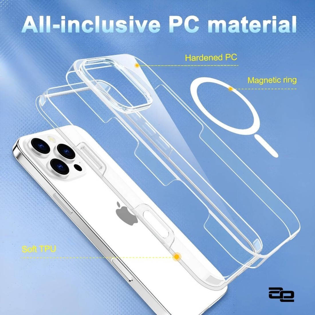 iPhone 16 Pro Clear MagSafe Case, Military-Grade Protection iPhone16 Pro Max Slim Shockproof Strong-Magnet Protective Phone Case, Anti Scratch &amp; Anti Fingerprint Without Lens Frame,Anti Yellowing