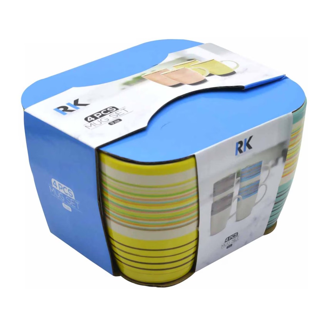 RK Ceramic Mug Set Multicolour 266ml 4 PCS