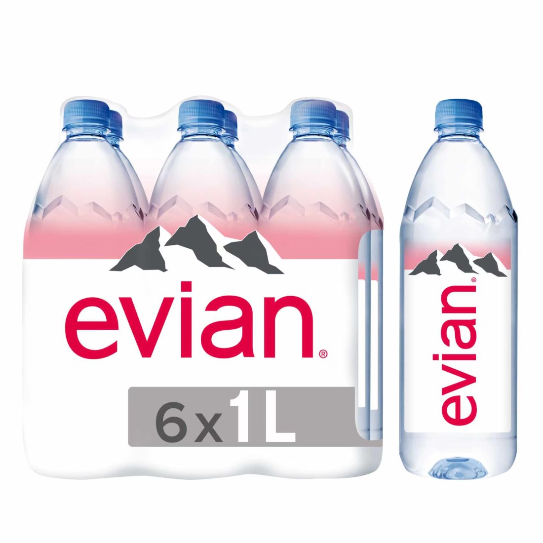 evian Natural Mineral Water 1L Pack of 6