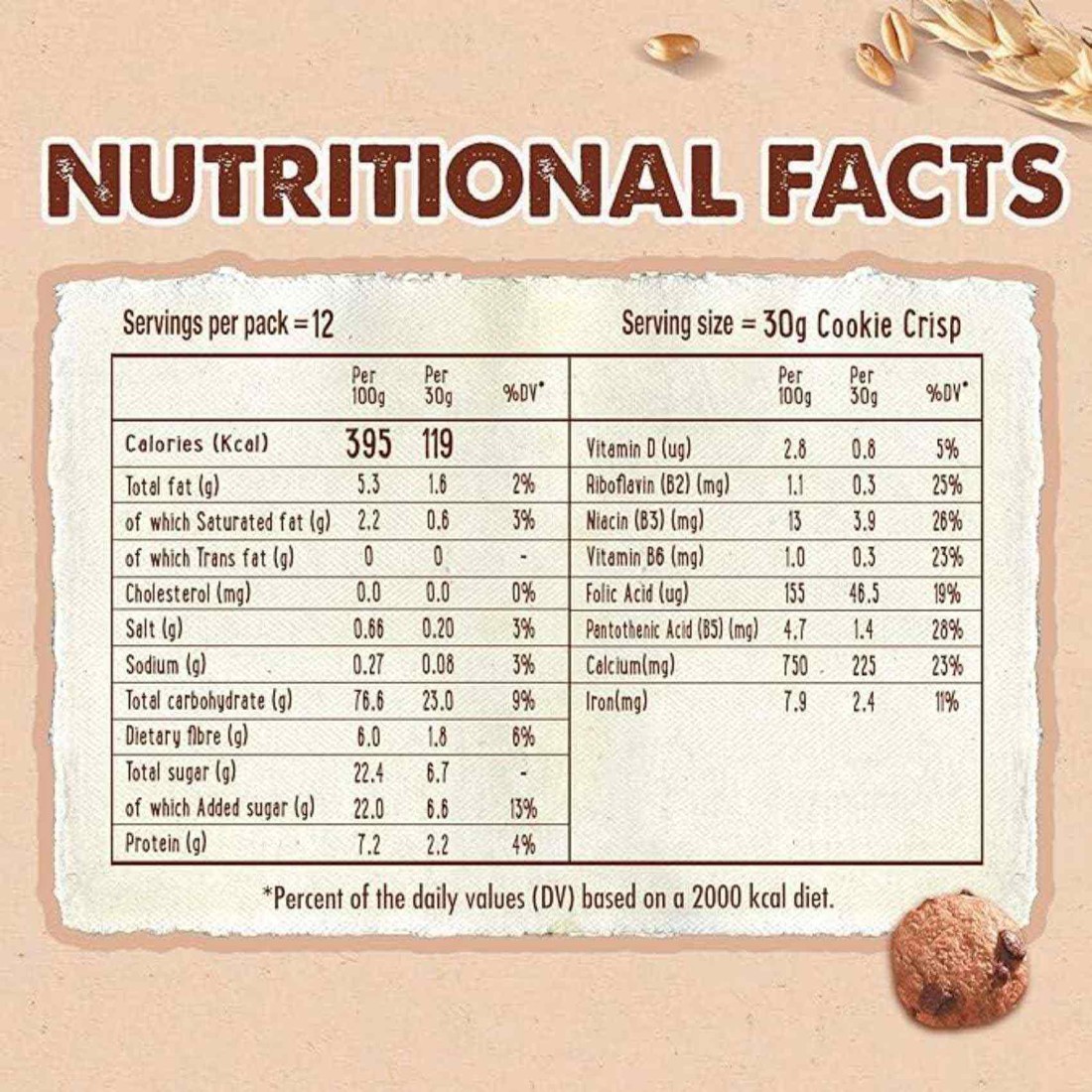 Nestle Whole Grain Cookie Crisp Cereal, 375g