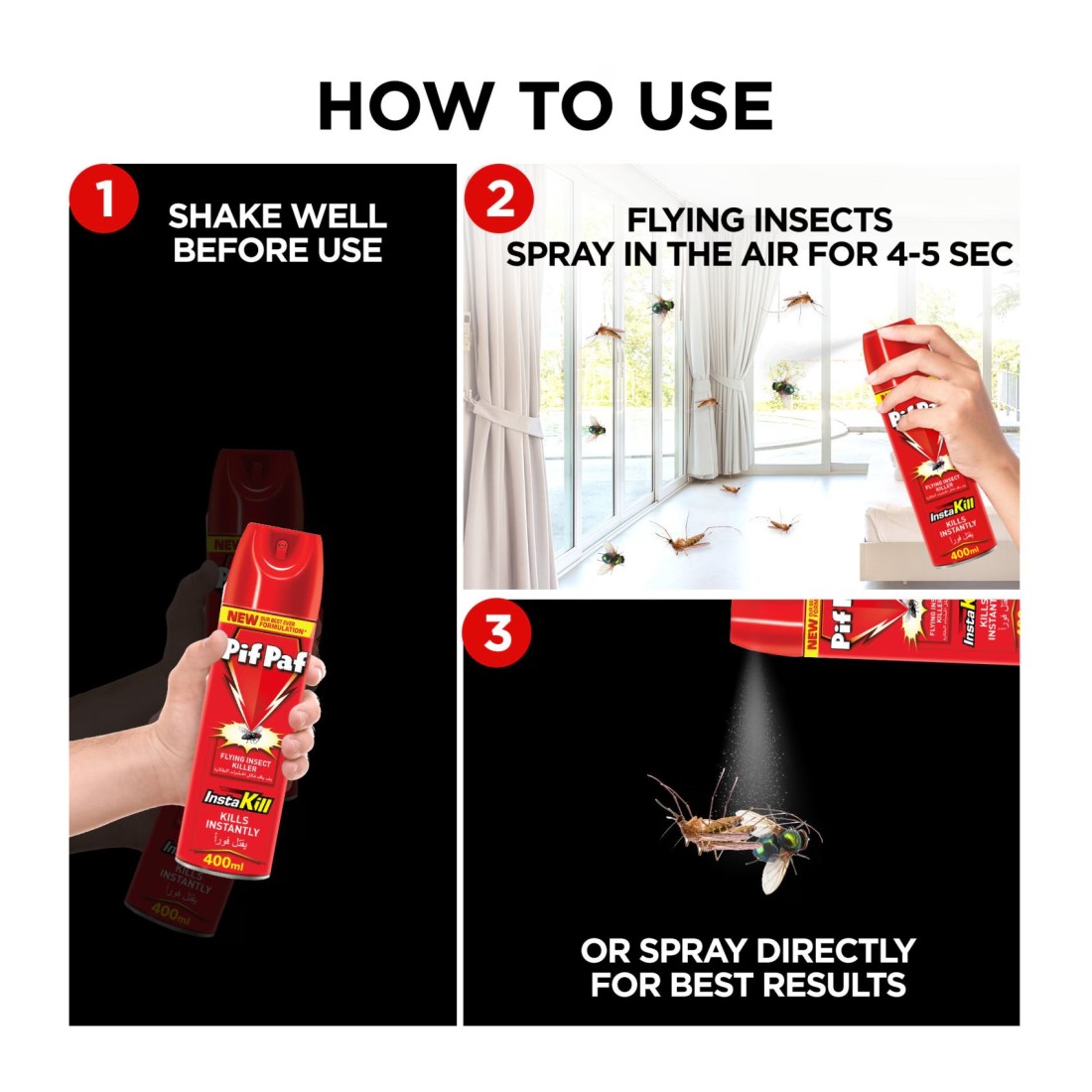 Pif Paf Powergard Mosquito And Fly Killer Spray 400ml